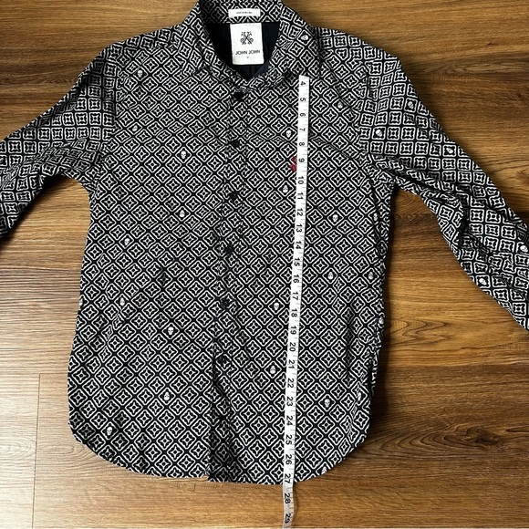John John Brazil Men’s Button Shirt Small Navy Blue Skull Print Goth Grunge Punk - Picture 7 of 7